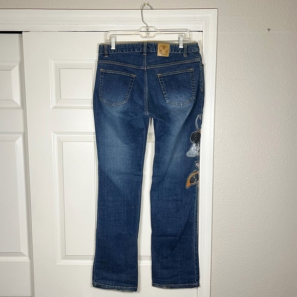 Vintage Disney Minnie Mouse Painted Jeans Womens 10 Blue Mid Rise Distressed - Picture 2 of 16